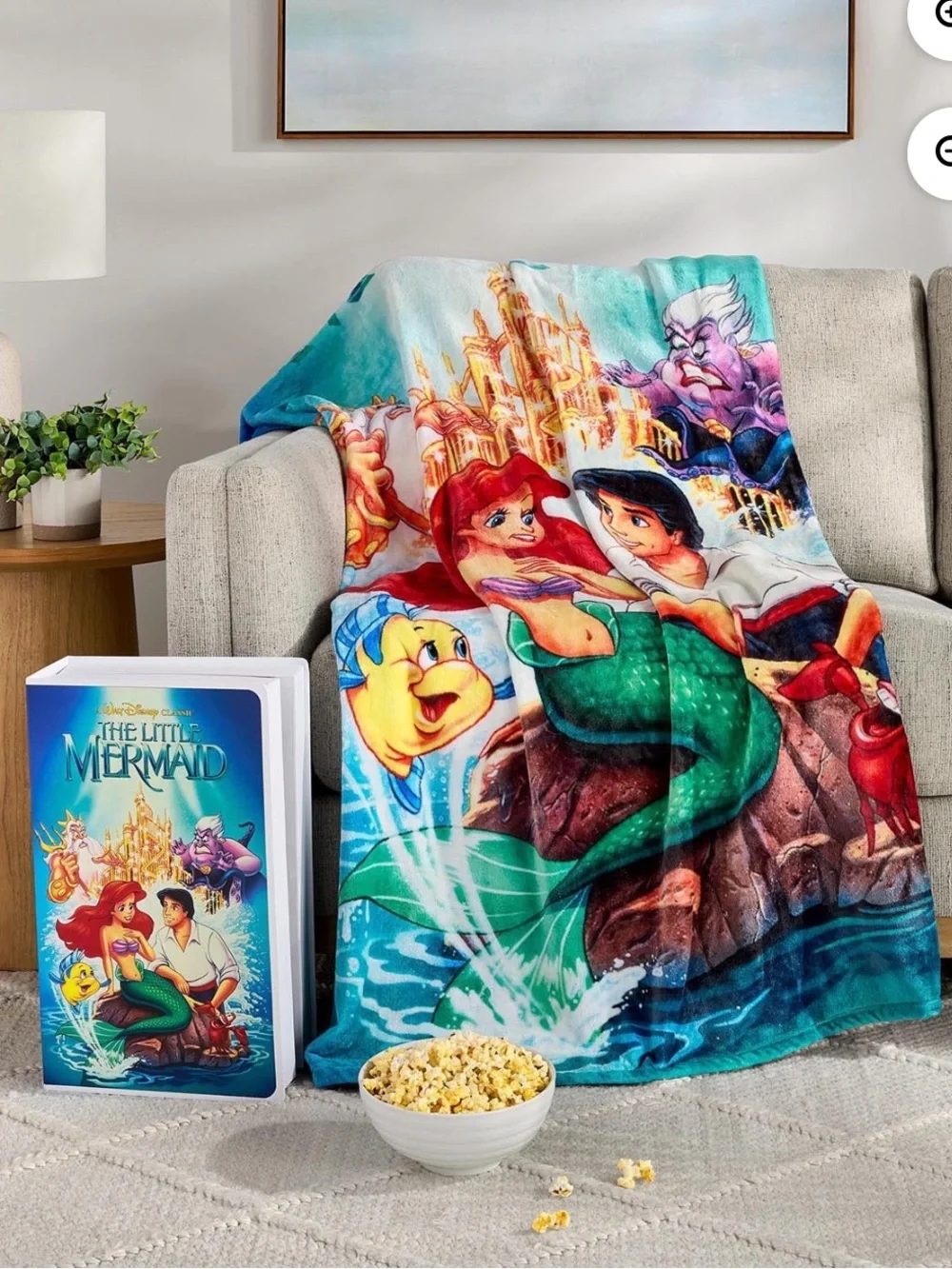 Disney Little Mermaid VHS Boxed Touch Throw Blanket